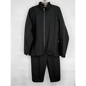 Turtleson Mens Track Suit Jacket Sz M Pants Sz L‎ Set Lightweight Workout Black